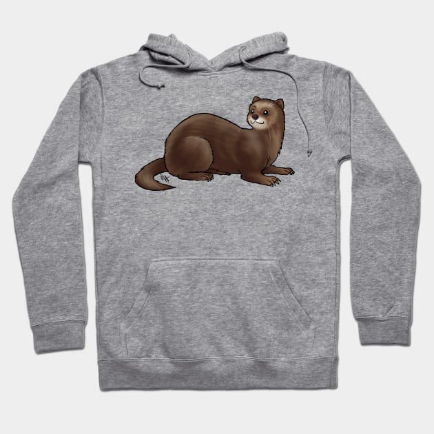 Ferret - Chocolate Hoodie by Jen's Dogs Custom Gifts and Designs